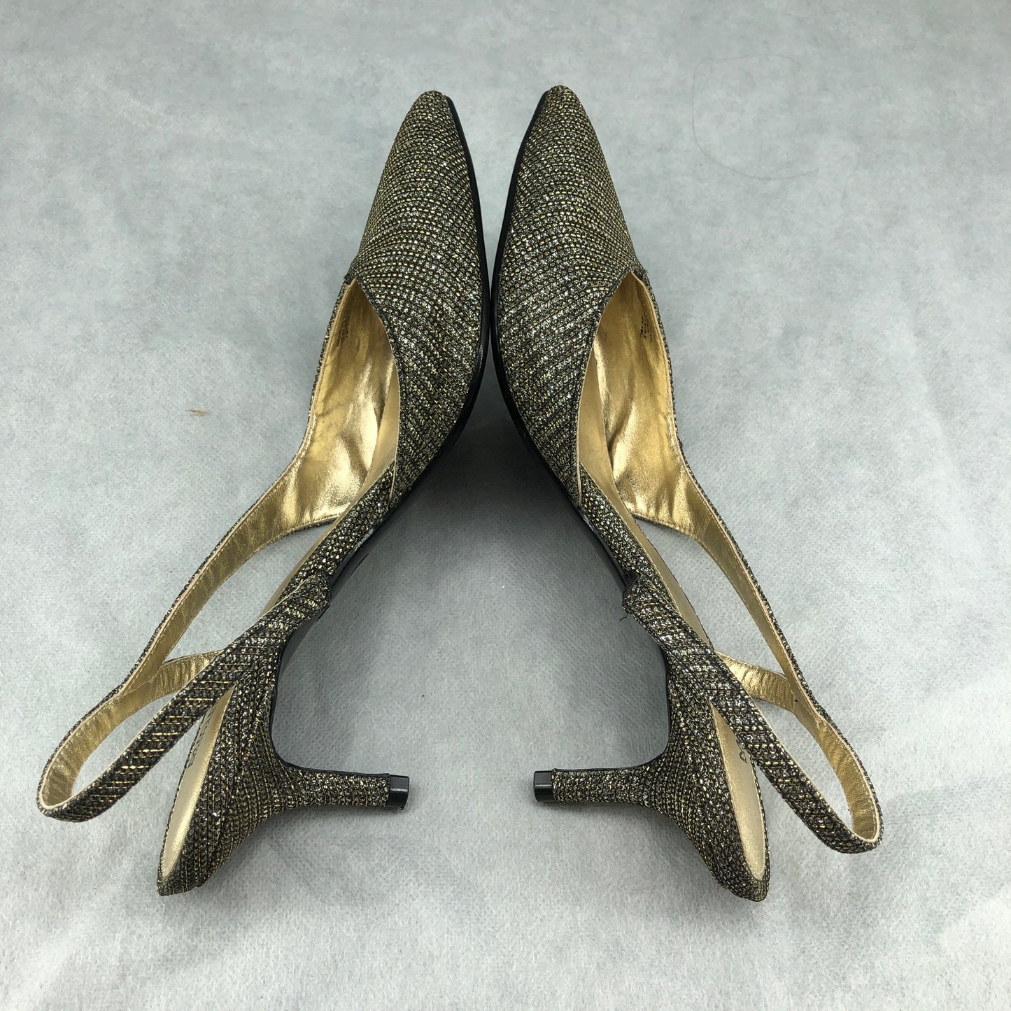 Michael Kors Gold Glitter Slingback Pointed Heel Shoes 7