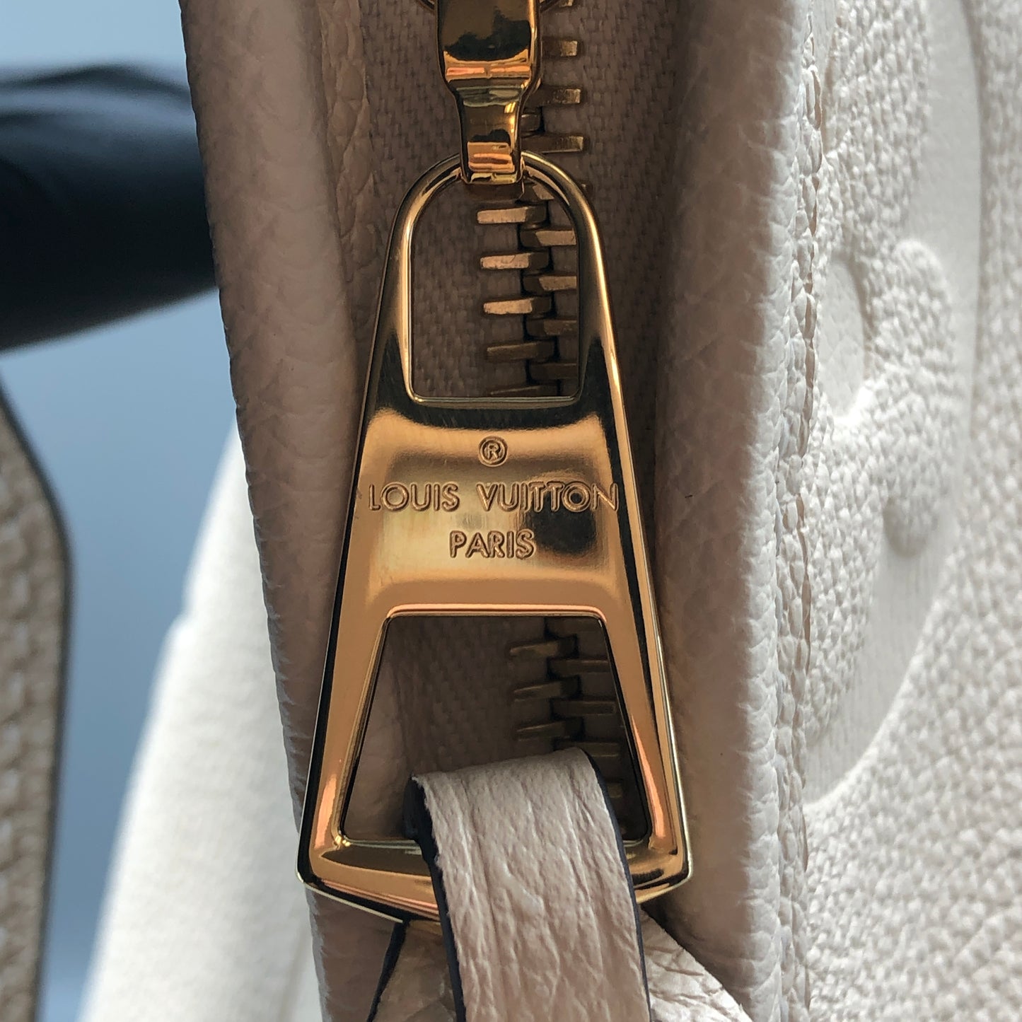 Louis Vuitton Carryall PM Monogram Empreinte Shoulder Bag Cream