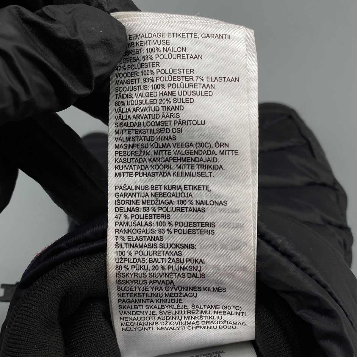 Canada Goose Black Insulated Winter Gloves Size S