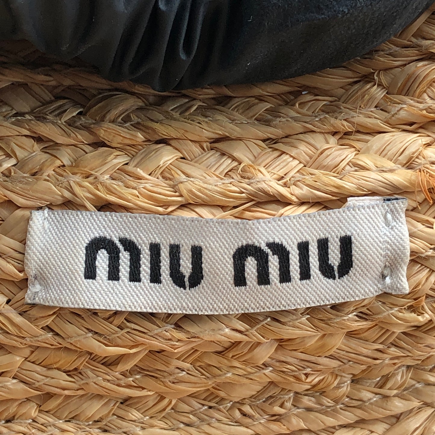 Miu Miu Crystal Embellished Raffia Visor Sun Hat Size M