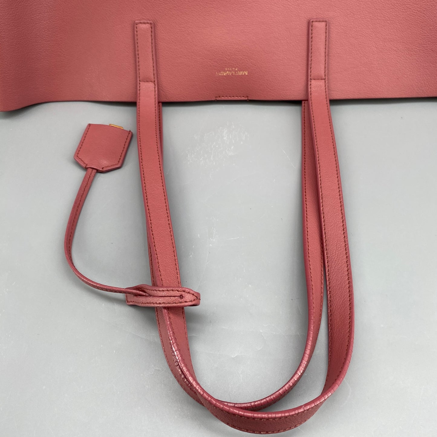 Saint Laurent Pink Calfskin Leather Shopping Tote Bag
