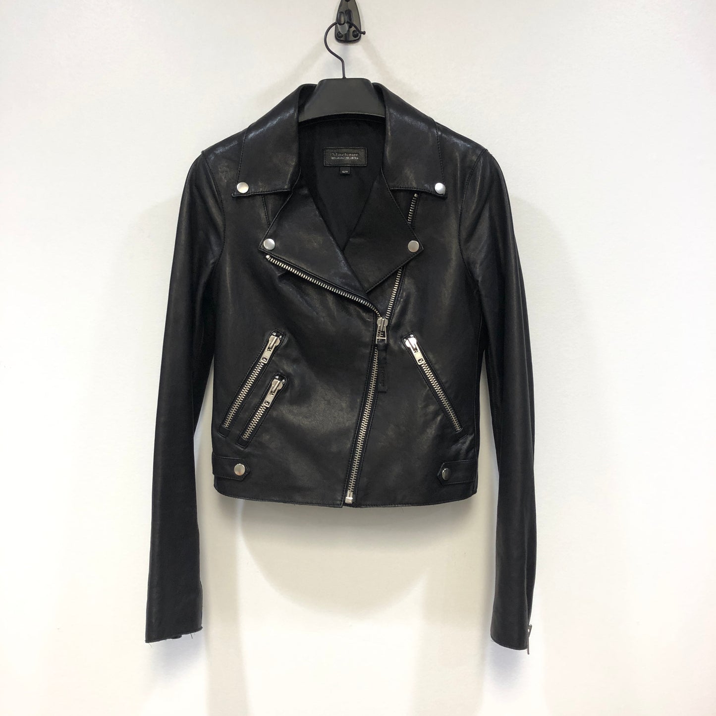 Mackage Black Leather Biker Jacket Size XS