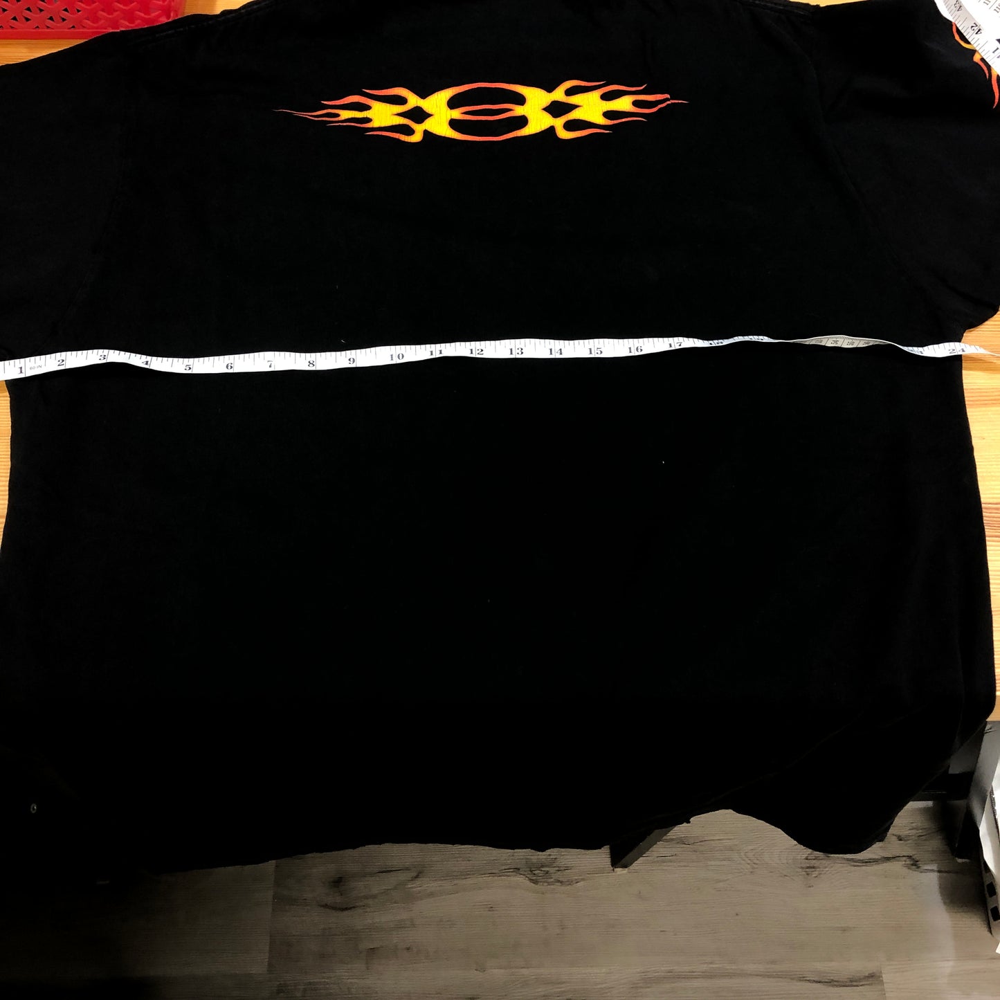 Balenciaga Fire Logo Distressed T-Shirt L Black