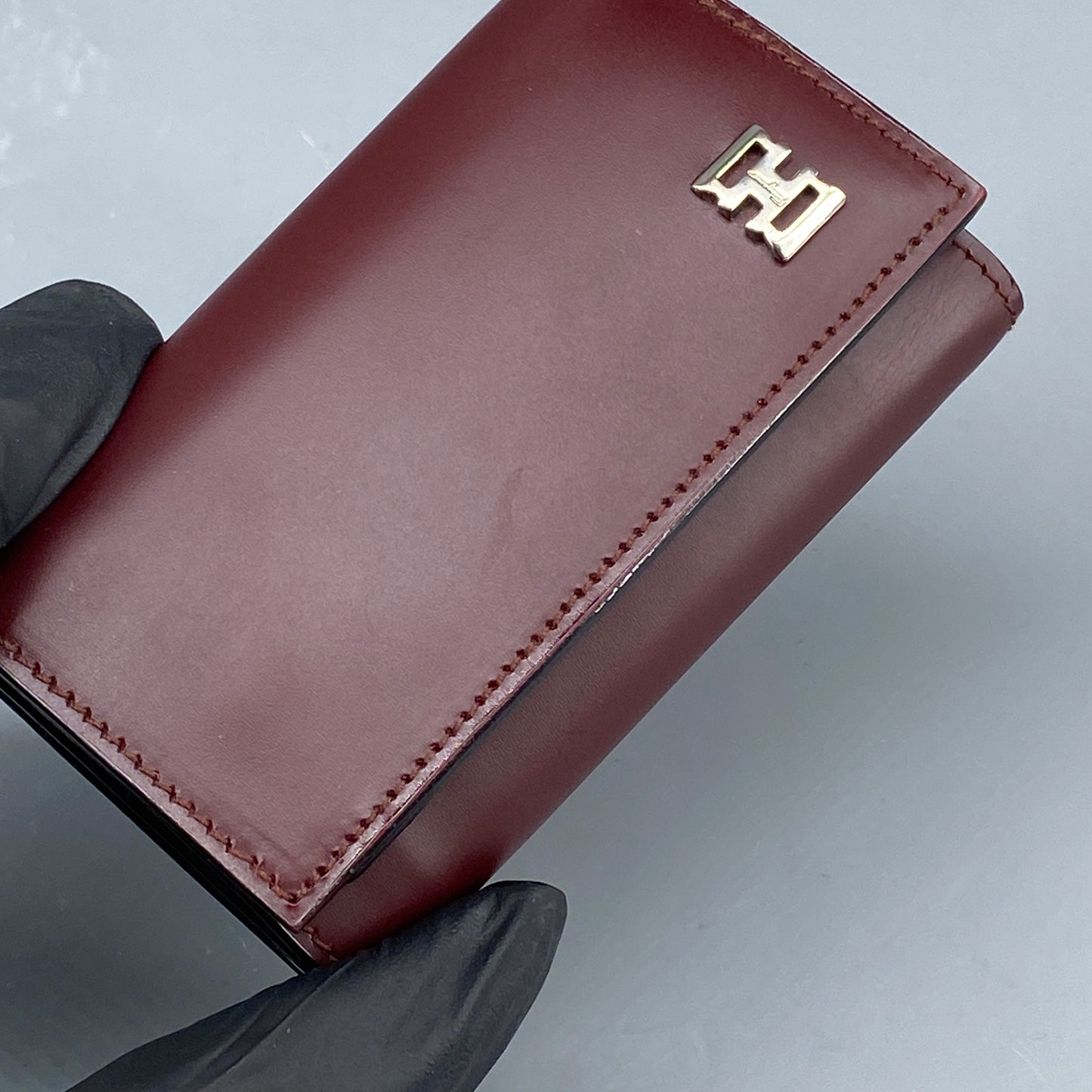 Ferragamo Reddish-Brown Leather Key Case
