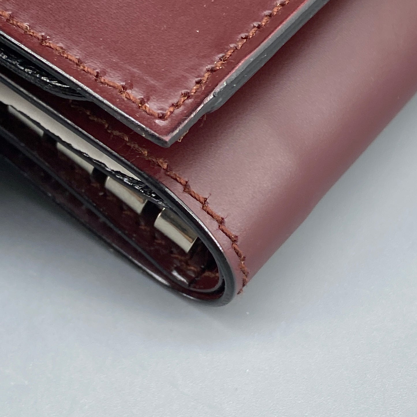 Ferragamo Reddish-Brown Leather Key Case