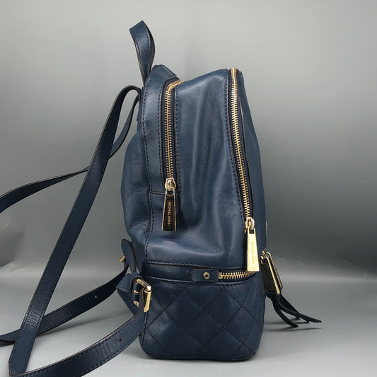 Michael Kors Quilted Leather Backpack Navy