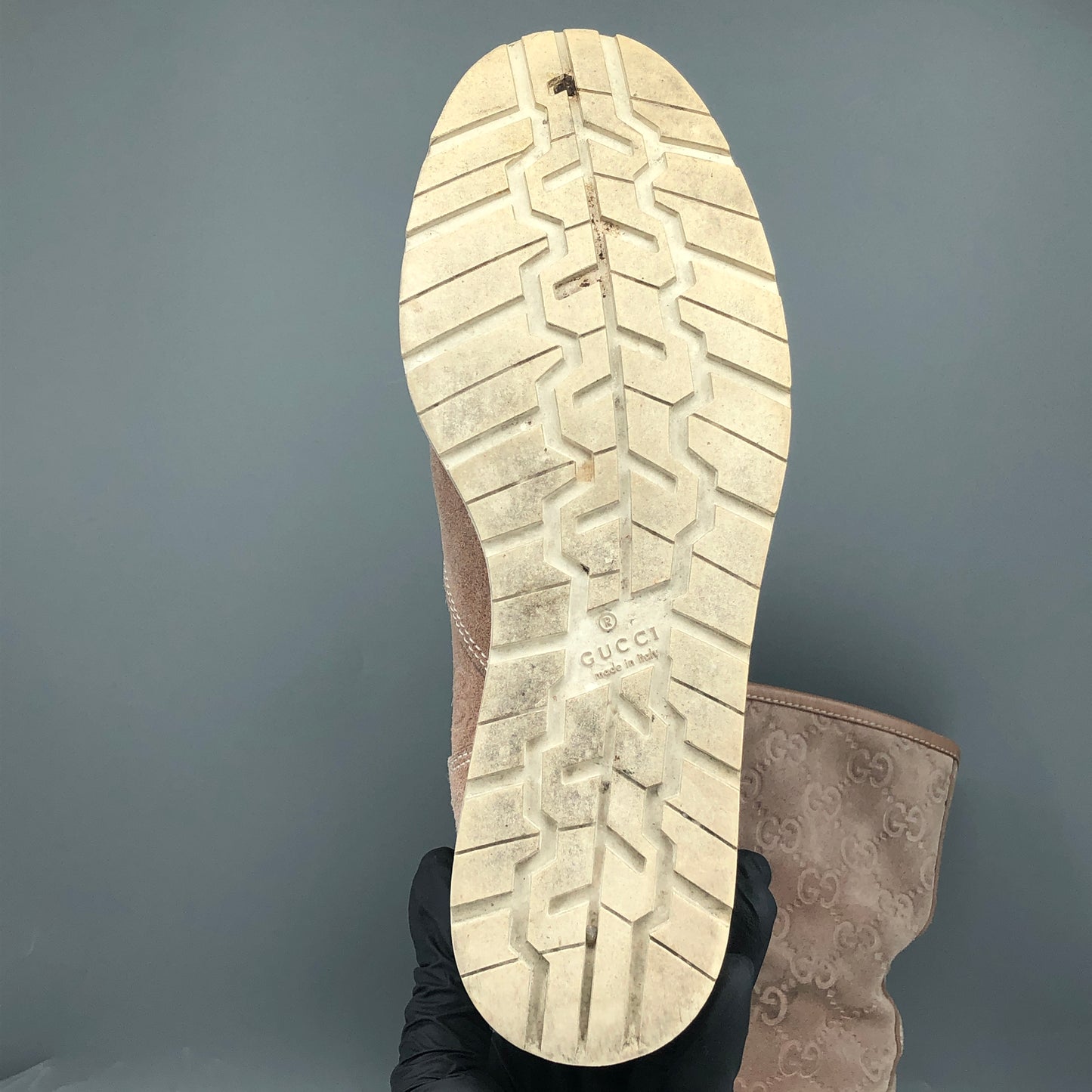 Gucci Taupe Pink Suede Mid-Calf Boots Size 36