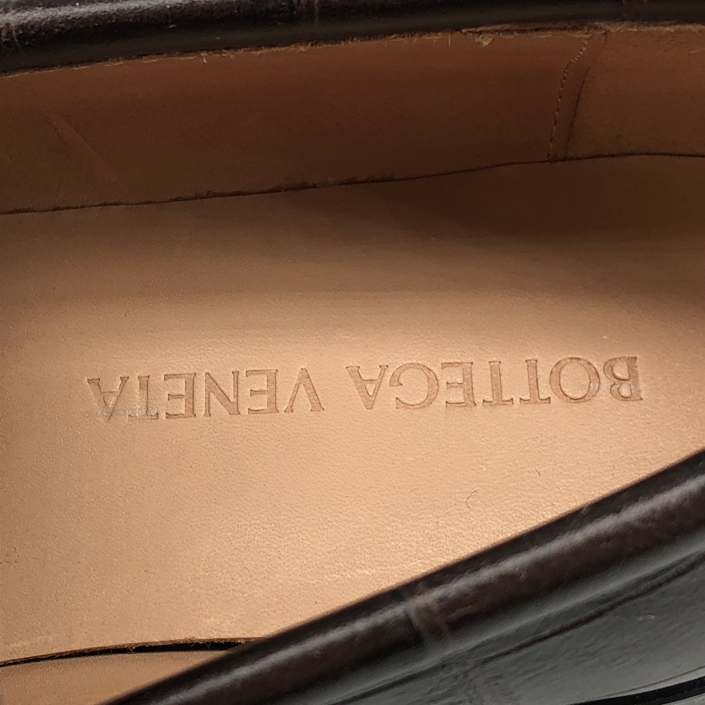 Bottega Veneta Croc Embossed Leather Loafers Brown Women’s Size 36.5