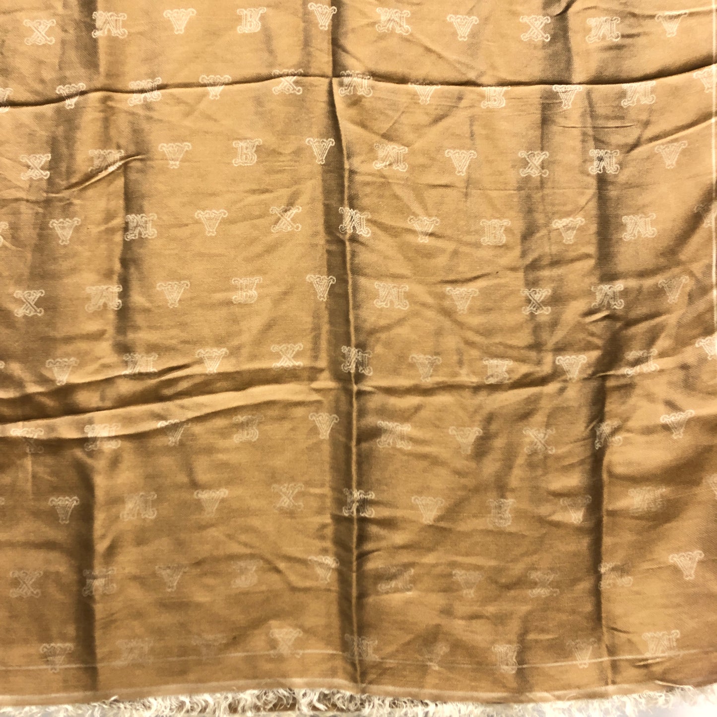 Max Mara Brown Monogram Large Shawl Scarf 192×74cm