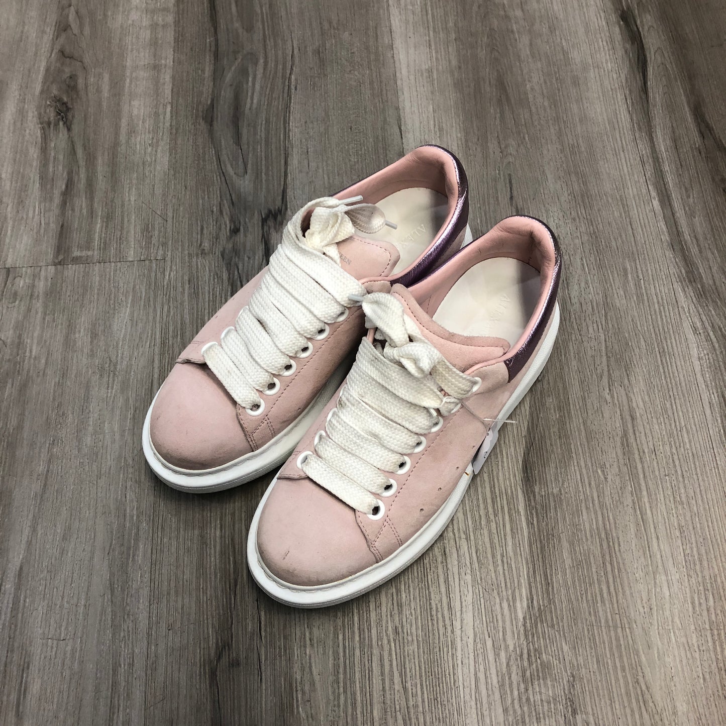Alexander McQueen Women's Oversized Platform Leather Sneaker Shoes 37 Pink White