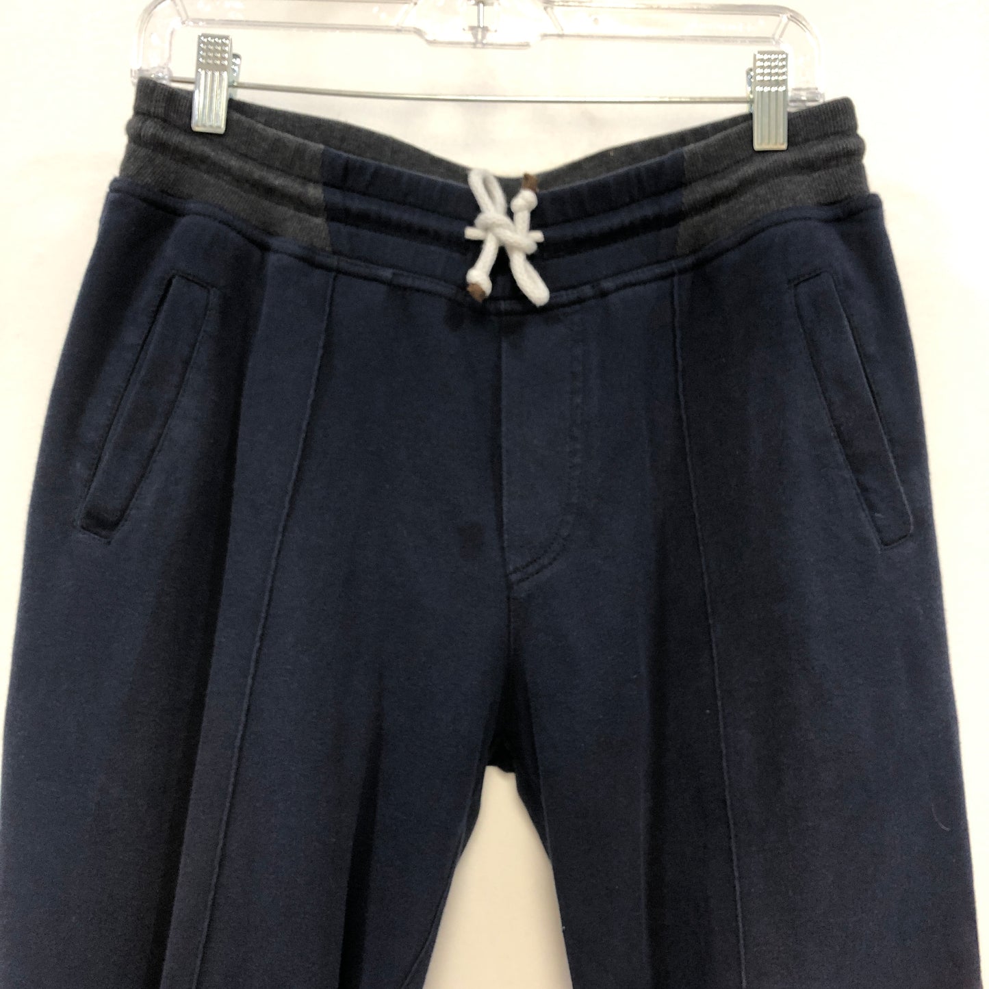 Brunello Cucinelli Men's Navy Blue Drawstring Sweatpants Size S