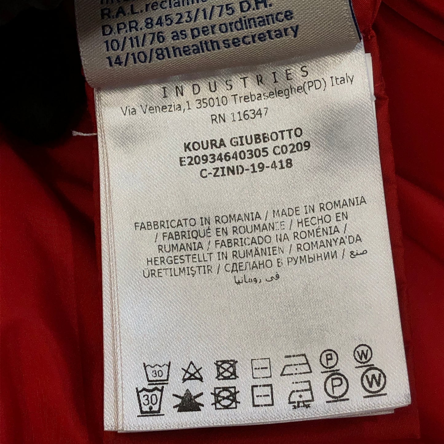 Moncler Floral Print Red Trim Hooded Down Jacket Size 1
