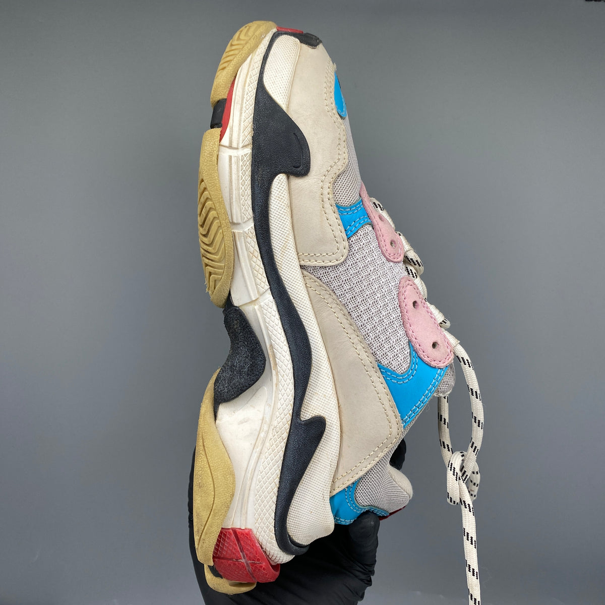 Balenciaga Triple S Multicolor Blue Pink Red Sneaker Shoes Size 37