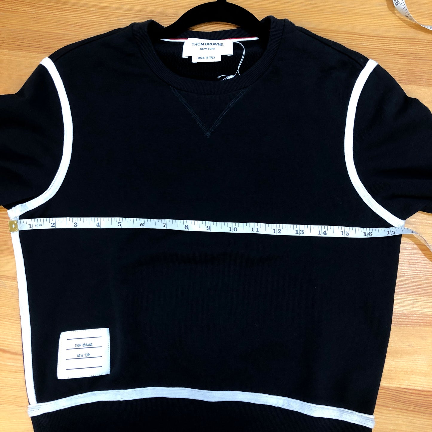 Thom Browne Navy White Piping V‑Neck Long Sleeve Sweater 38