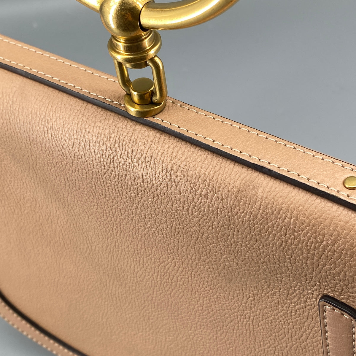 Chloe Nile Ring Crossbody Bag Nude Leather