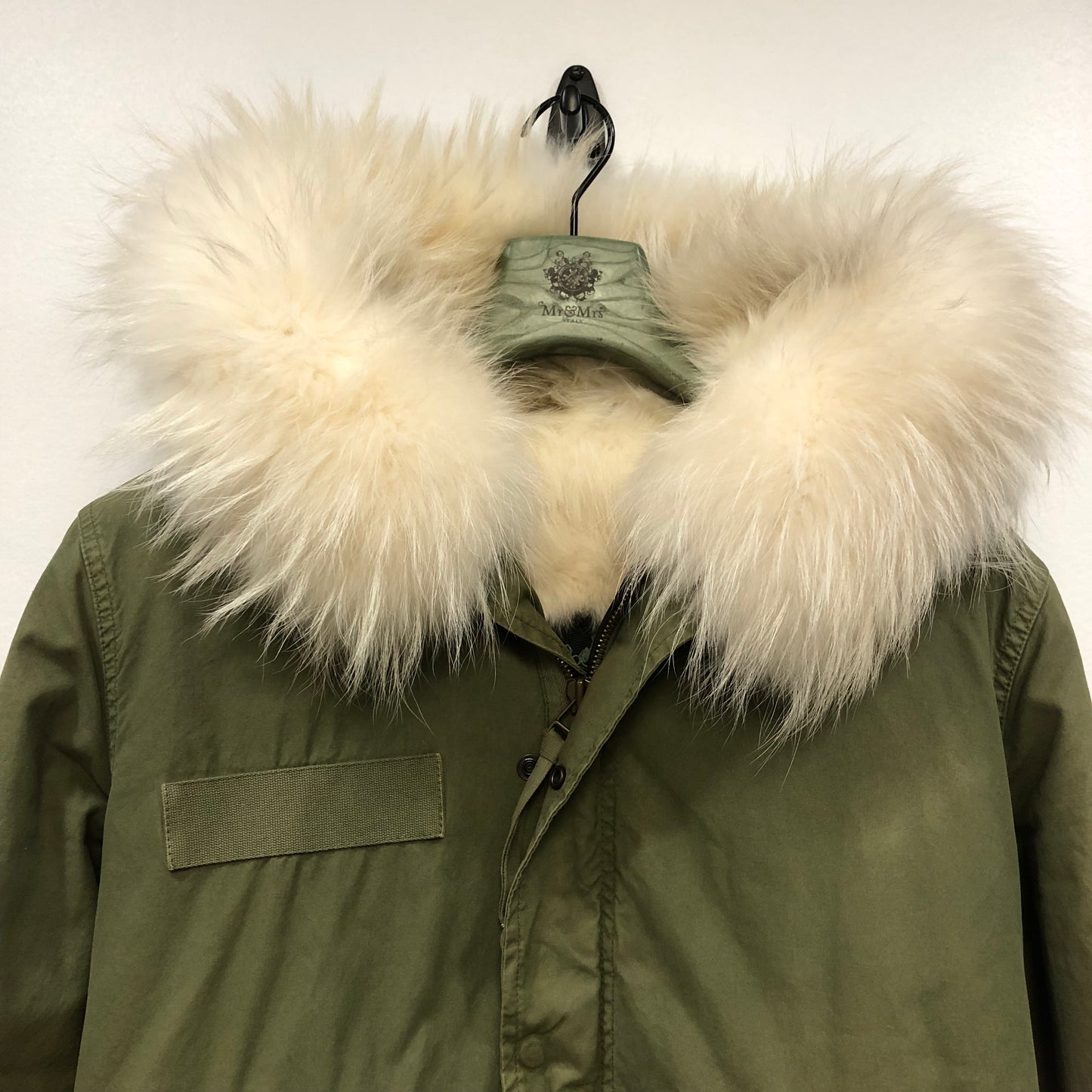 Mr & Mrs Italy Fur Trim Parka Size XS Green