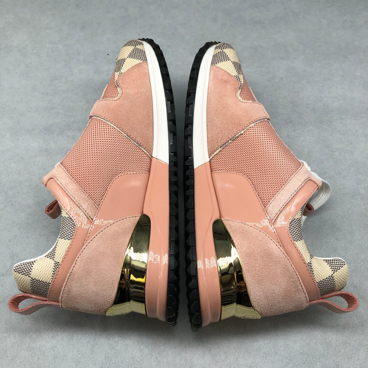 Louis Vuitton Women's Pink & Cream Damier Azur Sneakers shoes 37