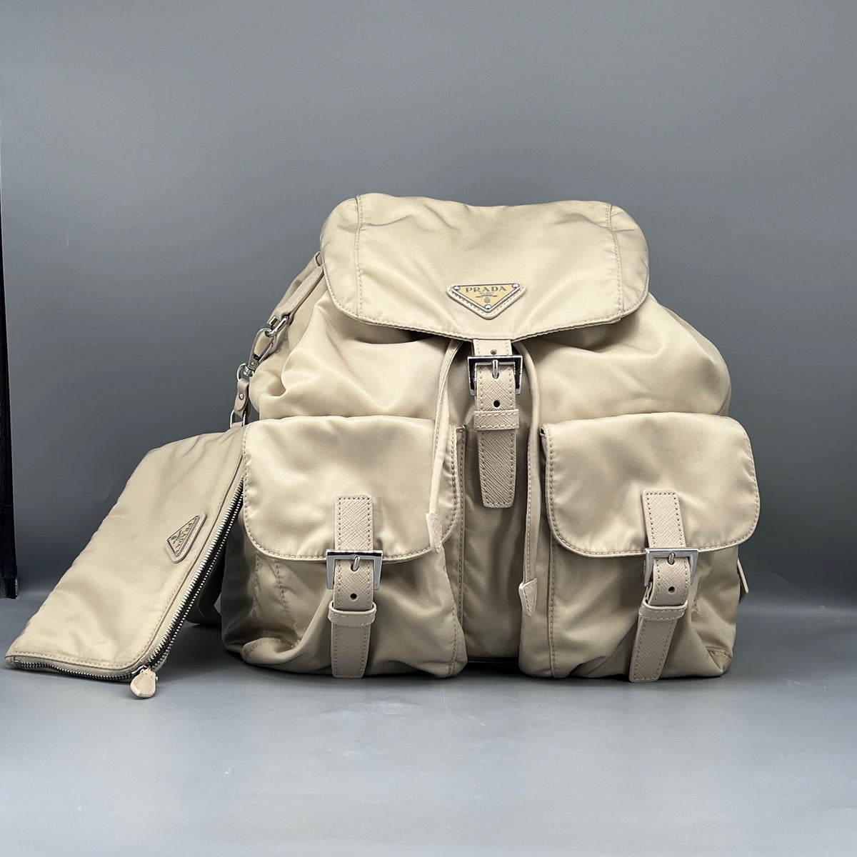 Prada Yellow beige nylon Backpack