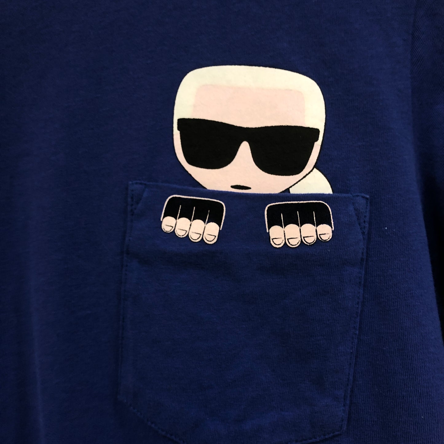 Karl Lagerfeld Kids Royal Blue Graphic Long Sleeve Tee Size 14Y (162cm)
