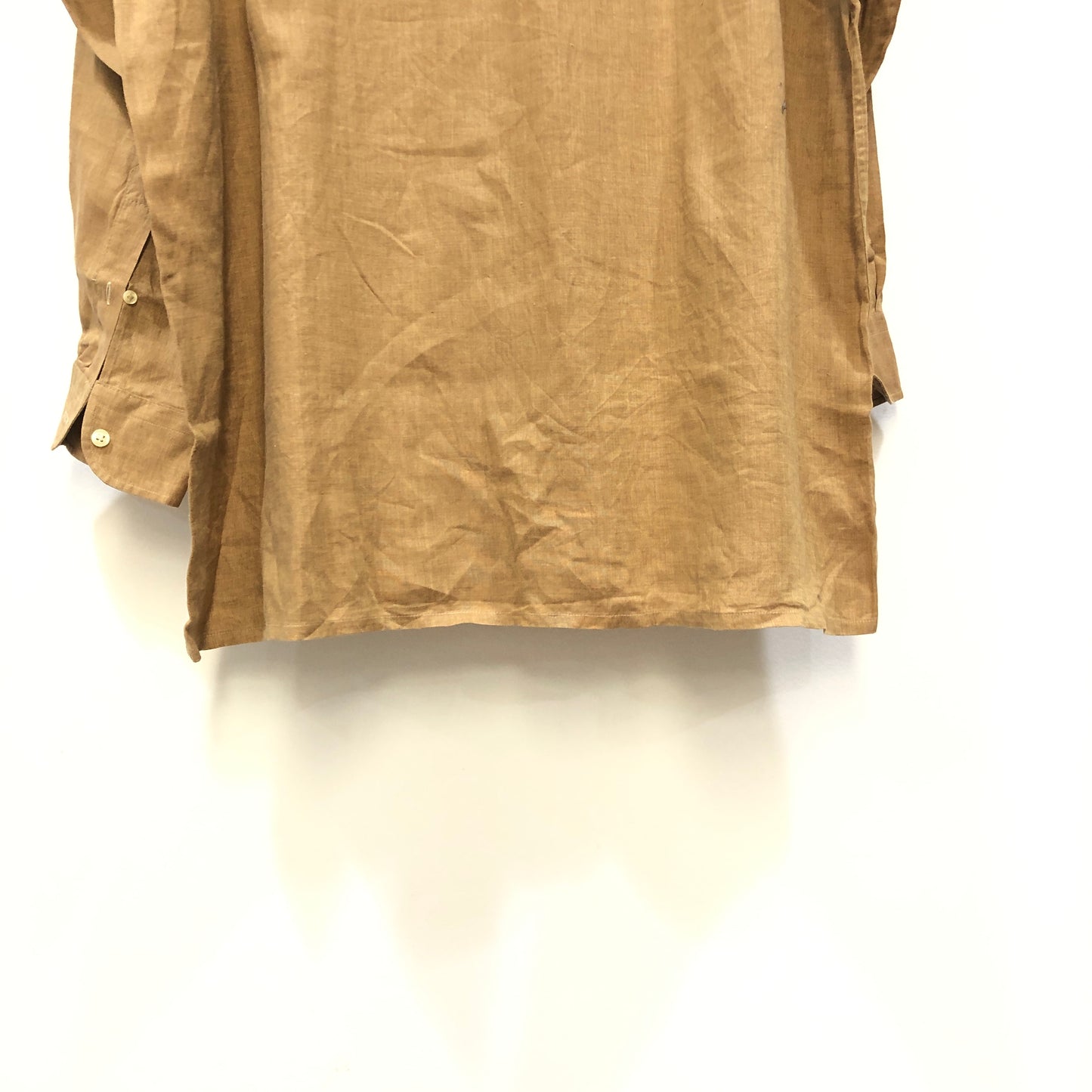 Lanvin Dark Goldenrod Linen Long Sleeve Shirt Size XL