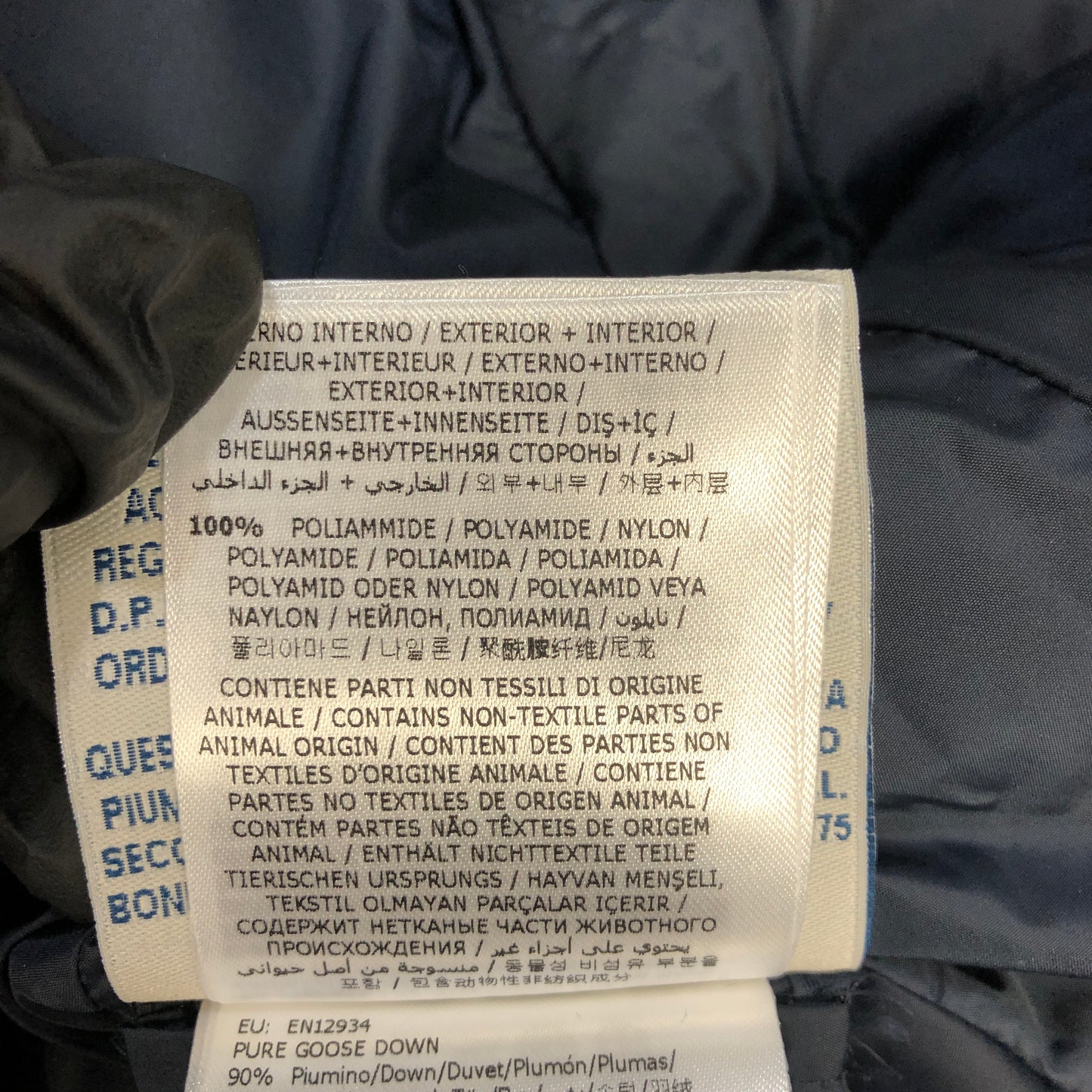 Moncler Dark Blue Quilted Down Jacket Size 00