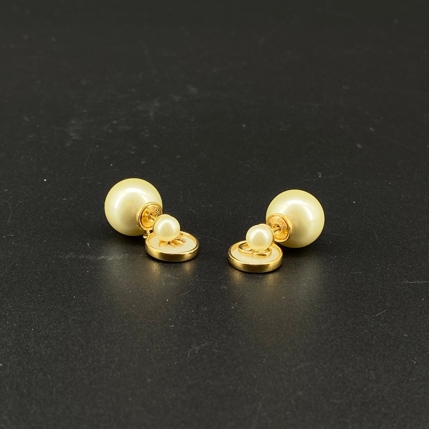 Christian Dior Gold‑Tone Faux Pearl Tribales Earrings