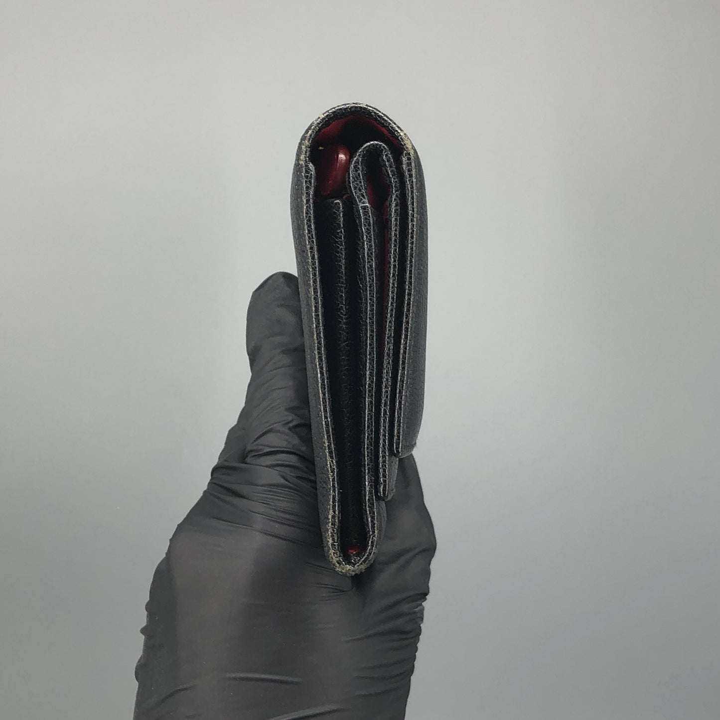 Loewe Classic Logo Black Grained Leather Long Wallet