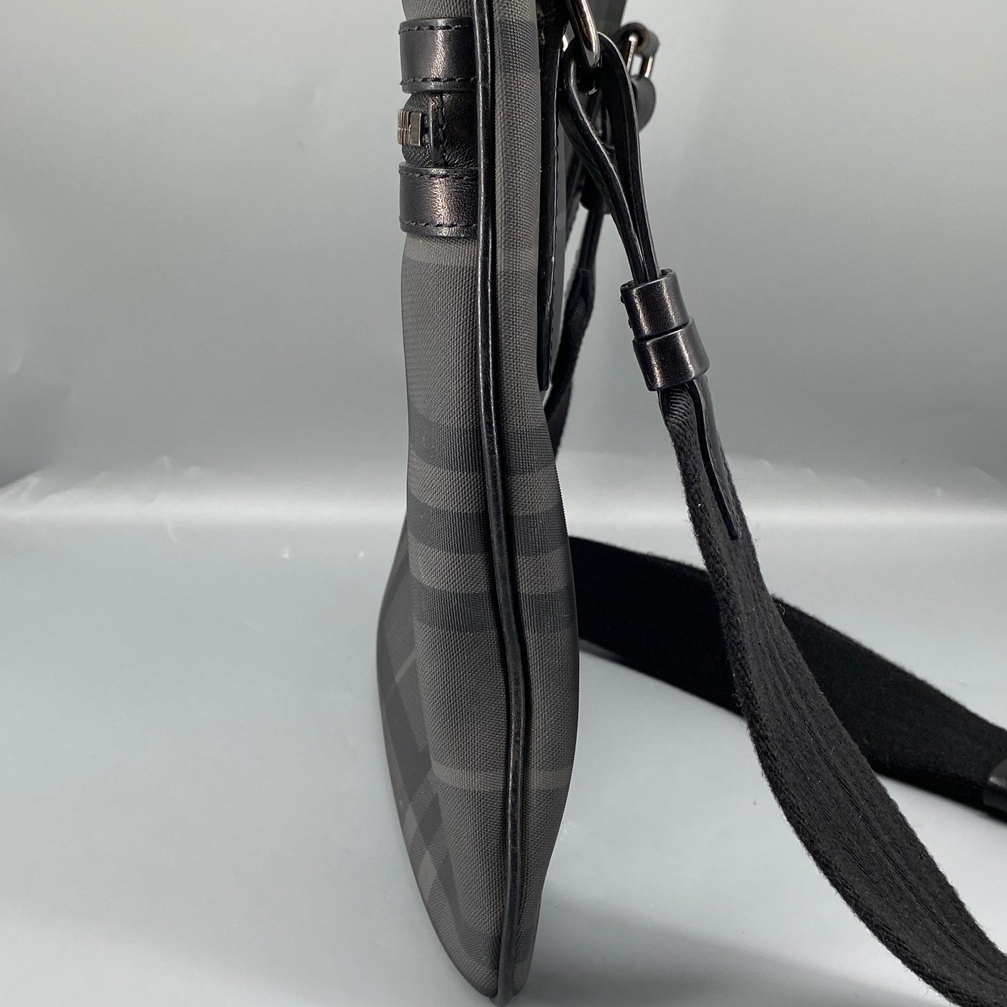 Burberry Black Check Crossbody Messenger Bag