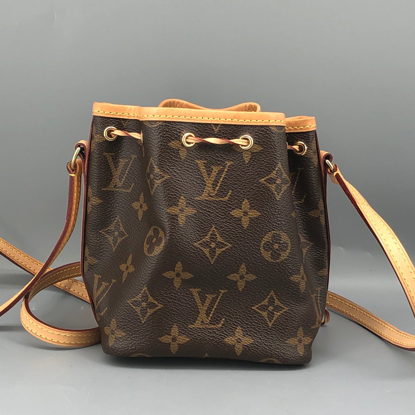 Louis Vuitton Classic Monogram Nano Noé Bucket Drawstring Crossbody Bag
