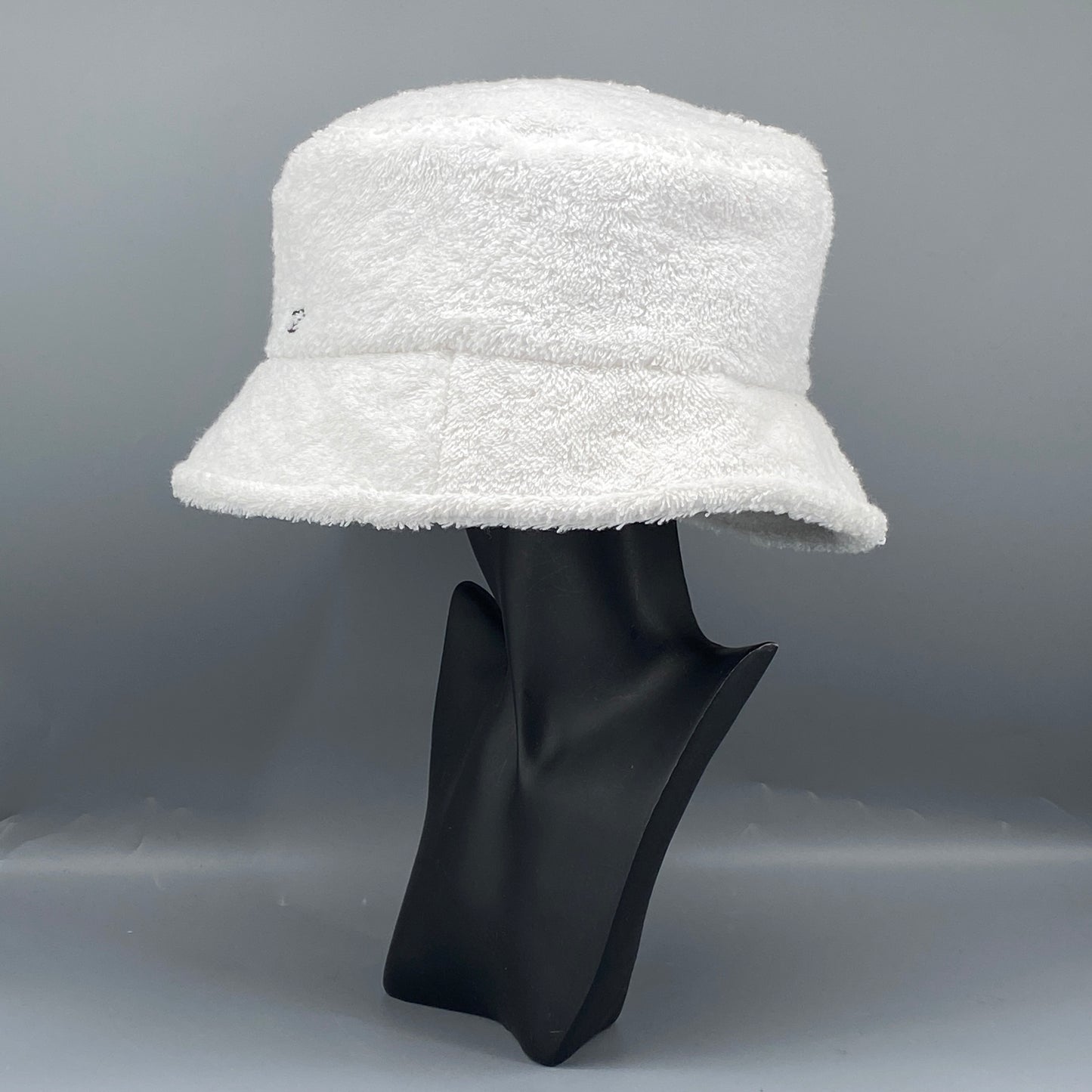 Chanel White Terry Cloth Bucket Hat Size L