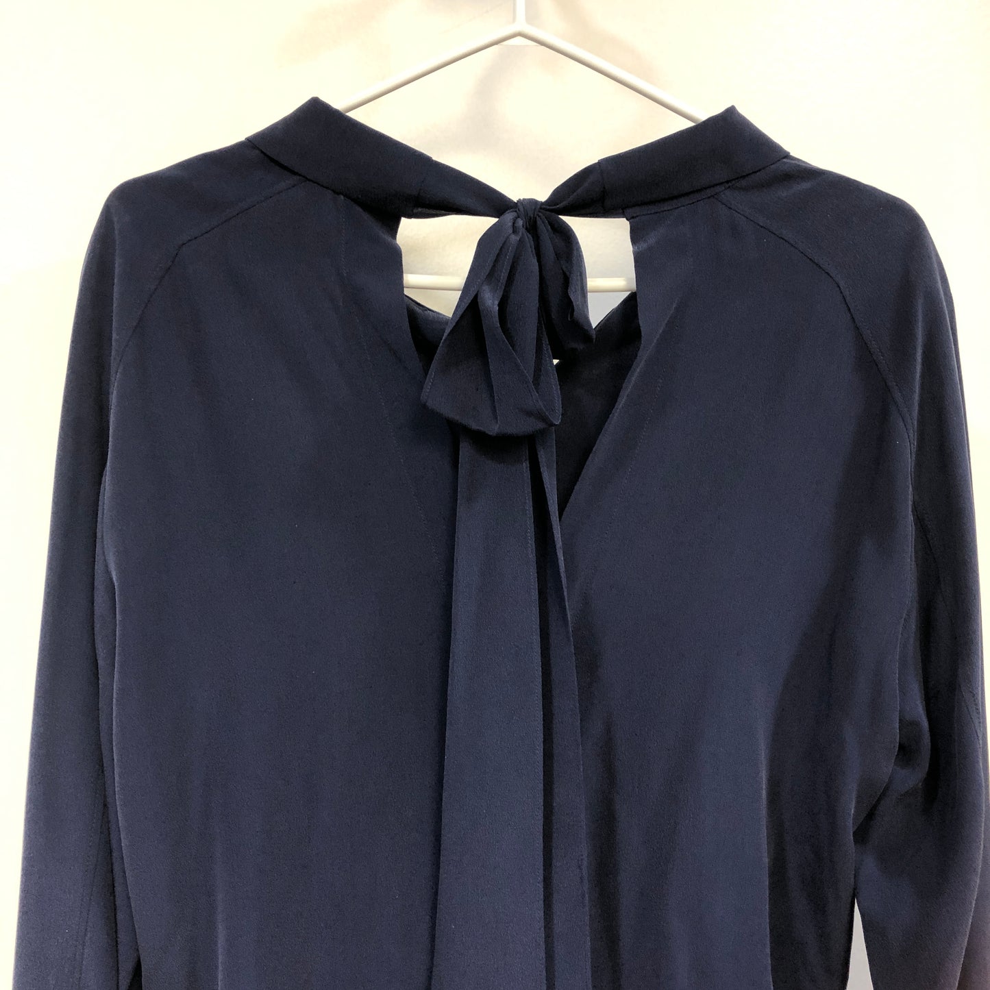Cedric Charlier NWT Navy Blue Tie-Neck Blouse Size 38