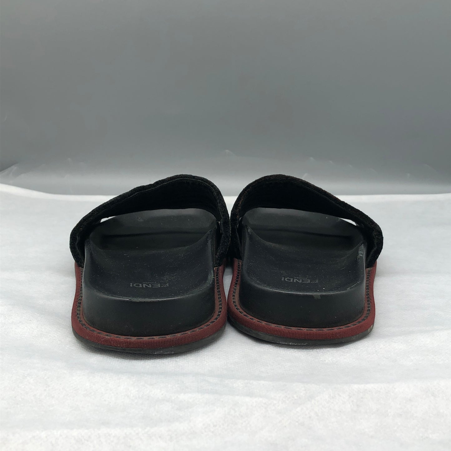 Fendi FF Logo Slides Women's Size 38.5 Black