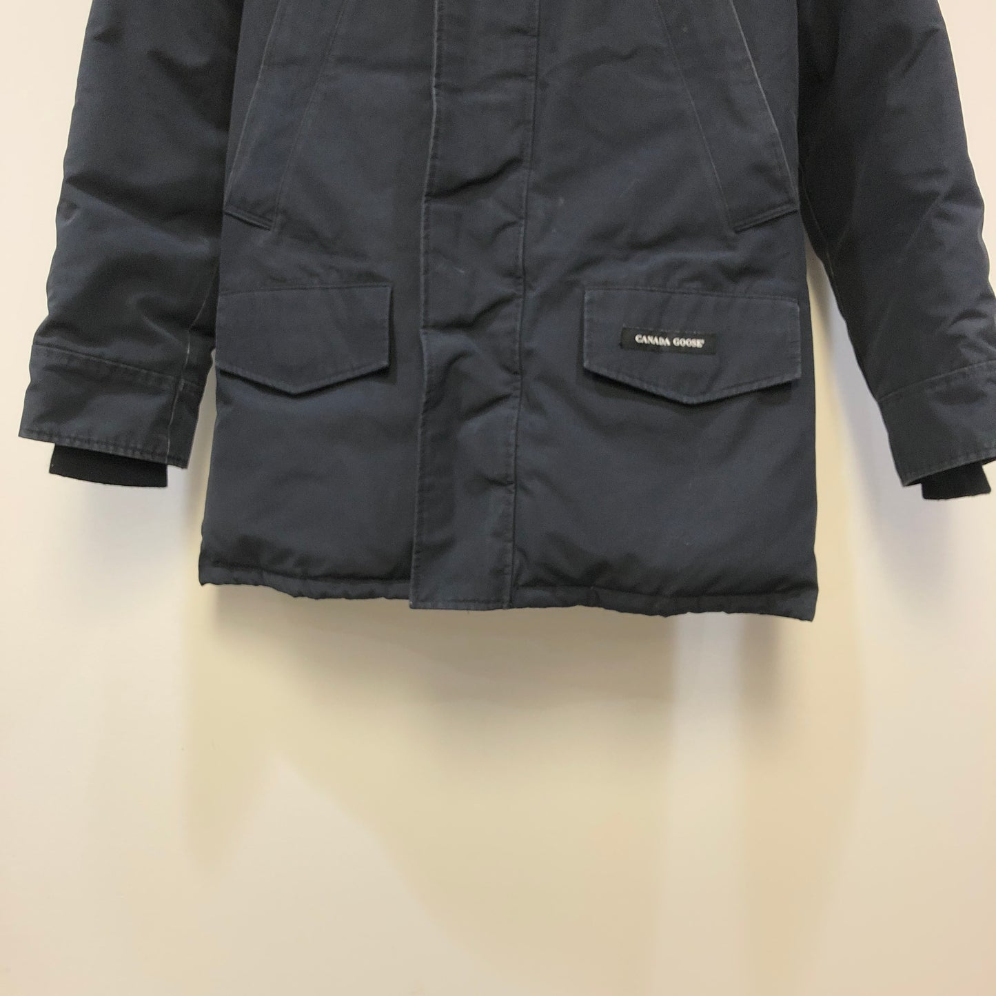 Canada Goose Black Fur‑Trim Hooded Parka Jacket Size S