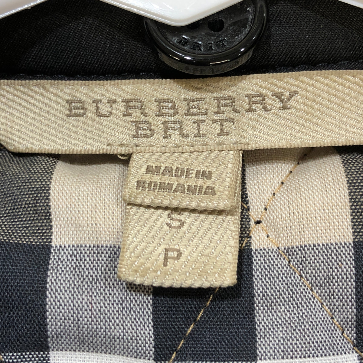 Burberry Black Quilted Double Breasted Coat Size S