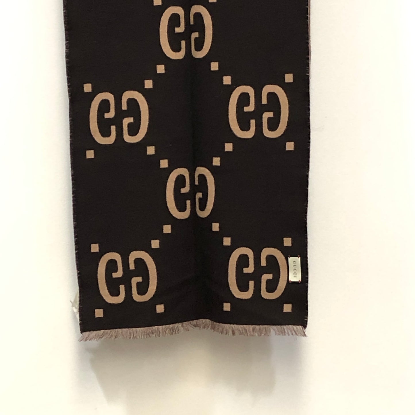 Gucci Brown Reversible Allover Pattern Scarf 184*37 cm