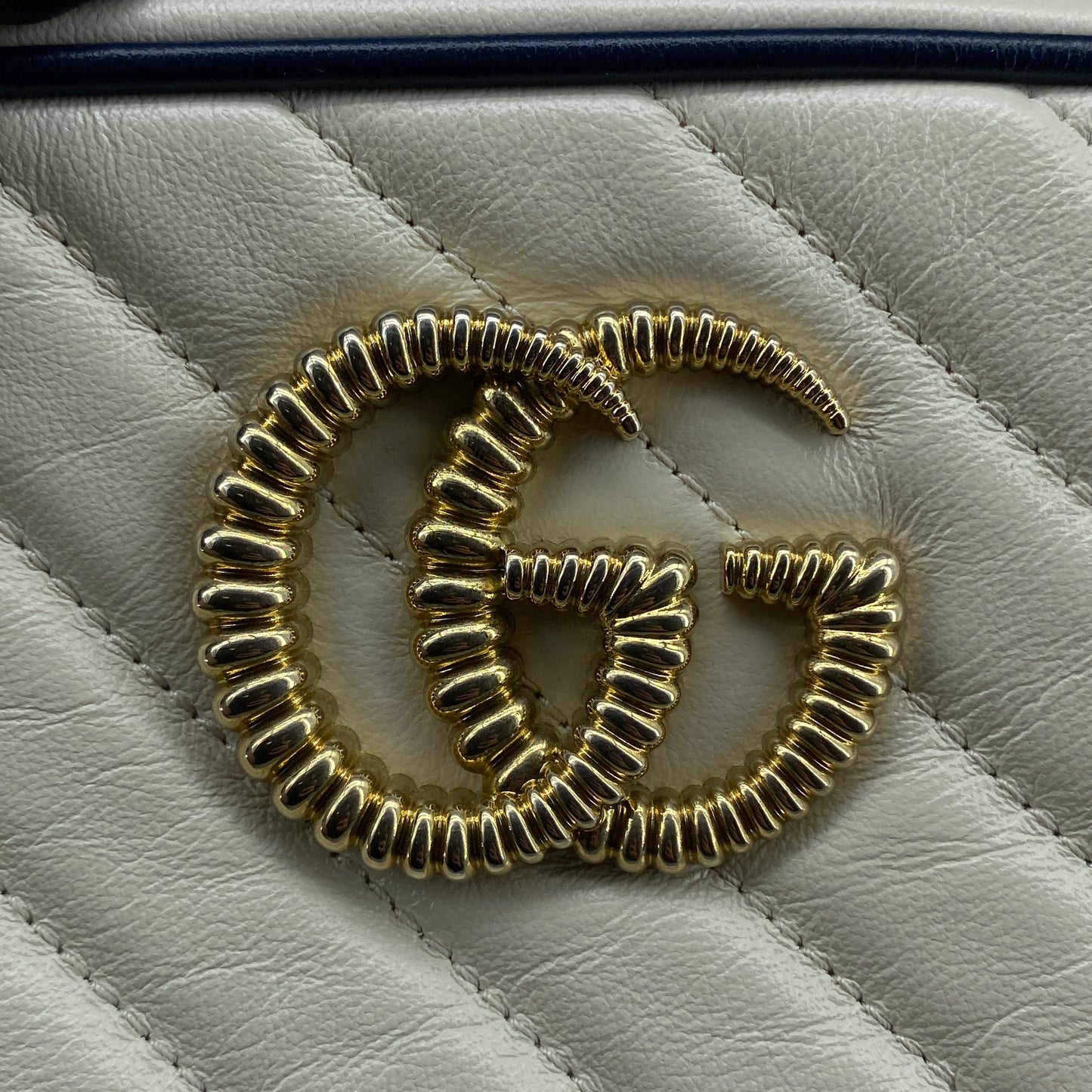 Gucci GG Marmont Chain Shoulder Bag Mystic White Blue Agata