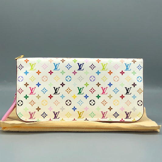 Louis Vuitton White Multicolor Monogram Zip Around Long Wallet