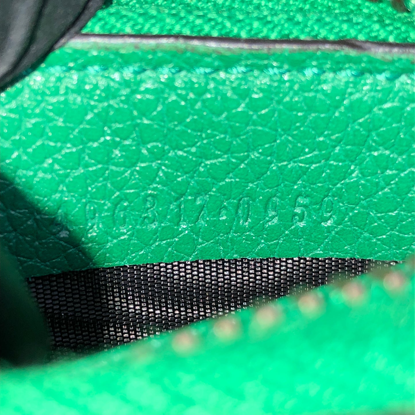 Gucci Green Grain Leather Full Zip Around Long Wallet