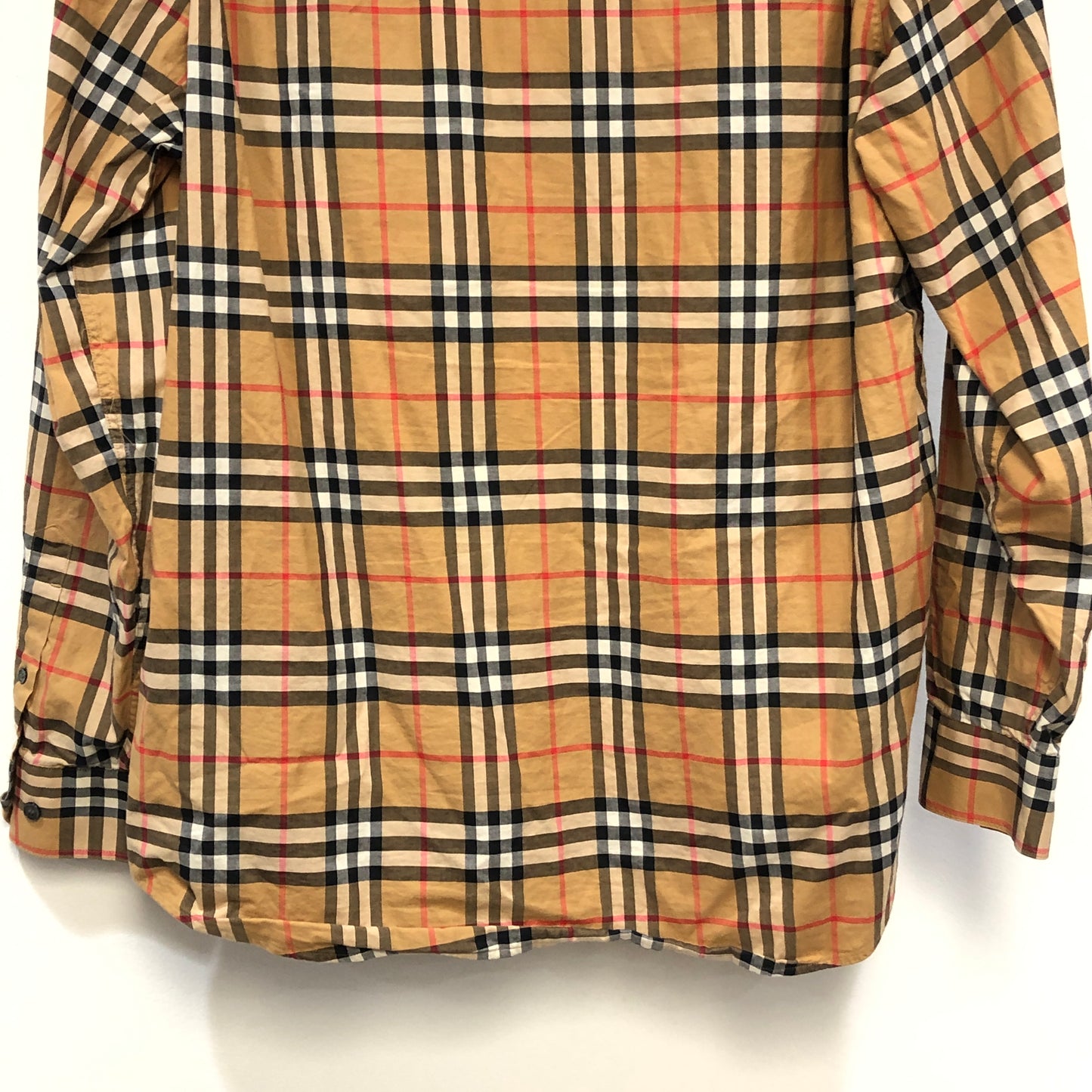 Burberry Beige Checkered Button-Down Shirt Size L