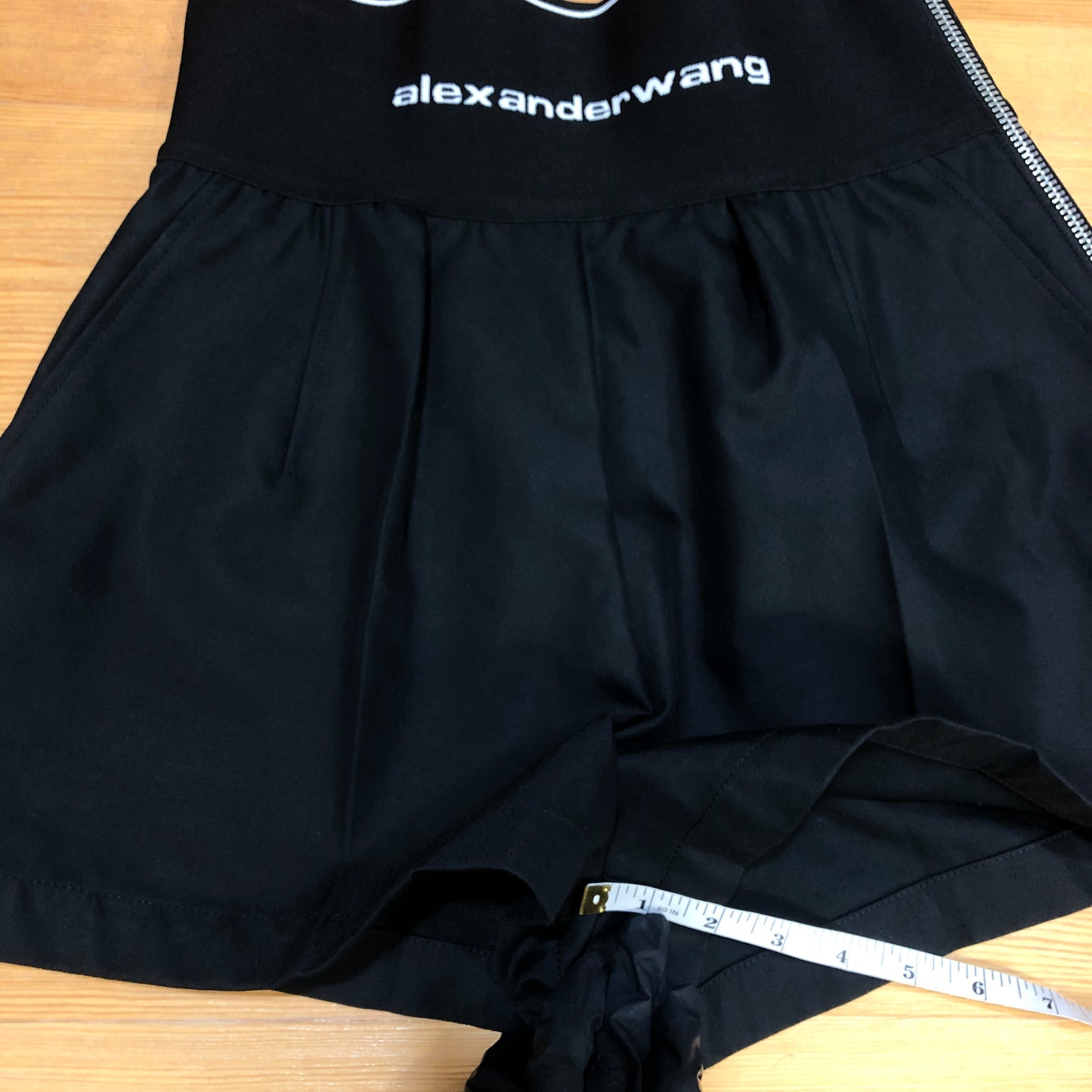 Alexander Wang Logo Waistband Shorts Size 6 Black