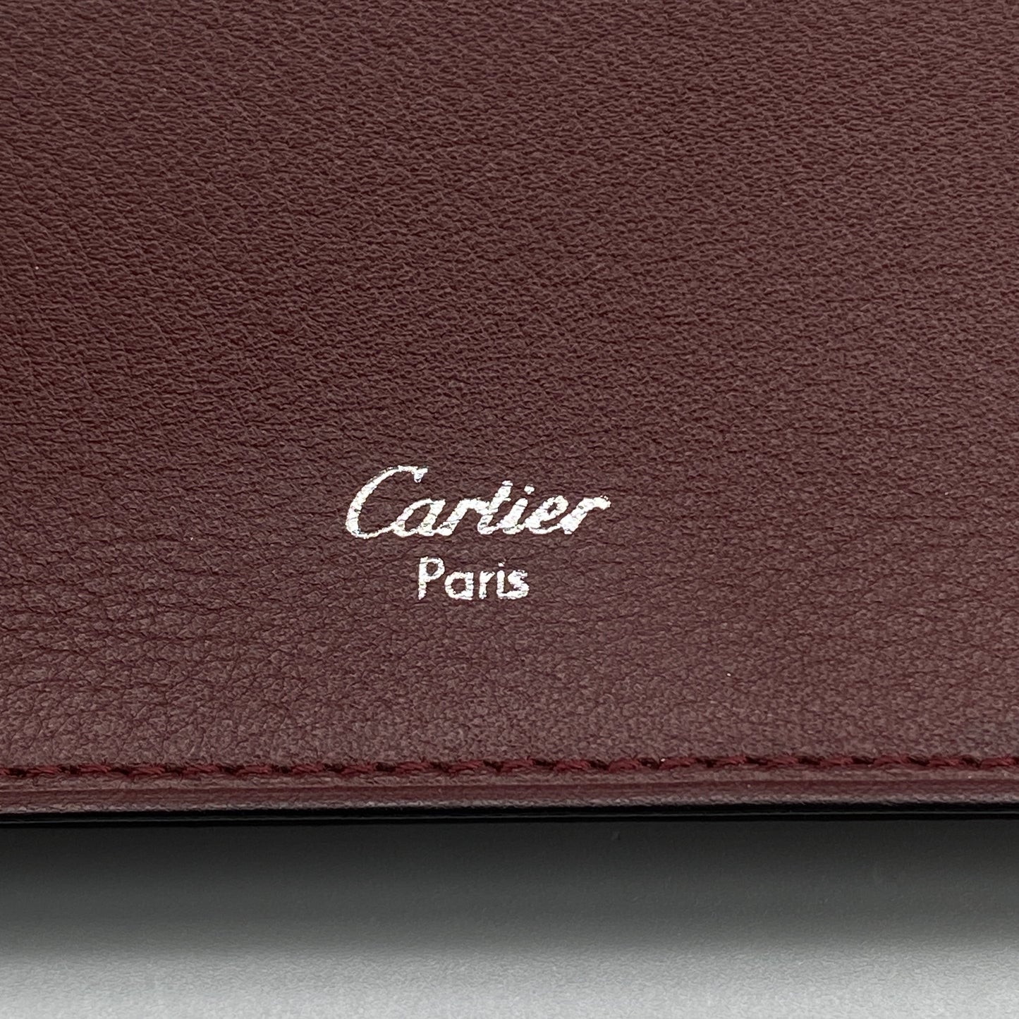 Cartier Black Smooth Leather Bi-fold Wallet with Metal Corner Guards