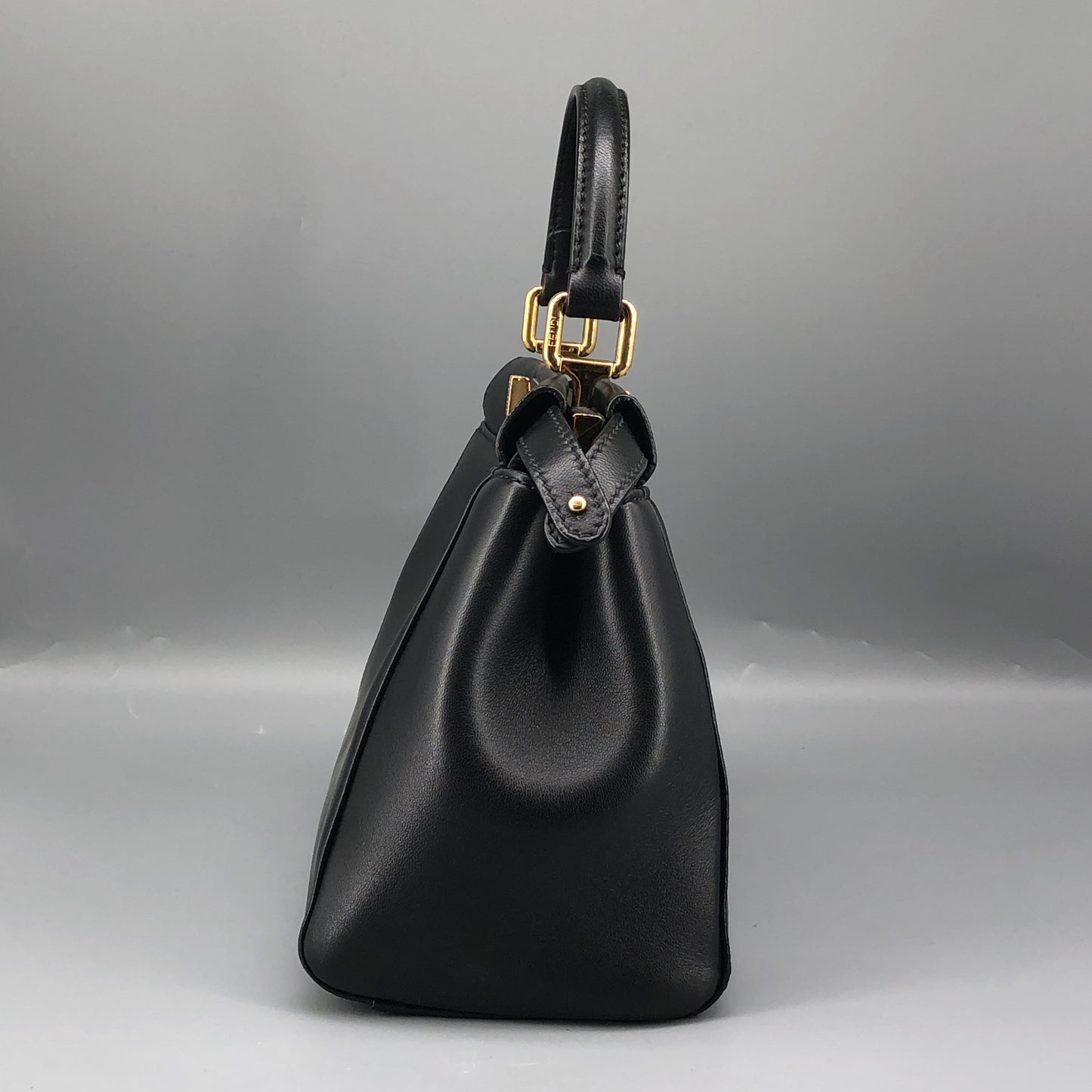 Fendi Peekaboo Mini Black Smooth Calf Leather Handbag