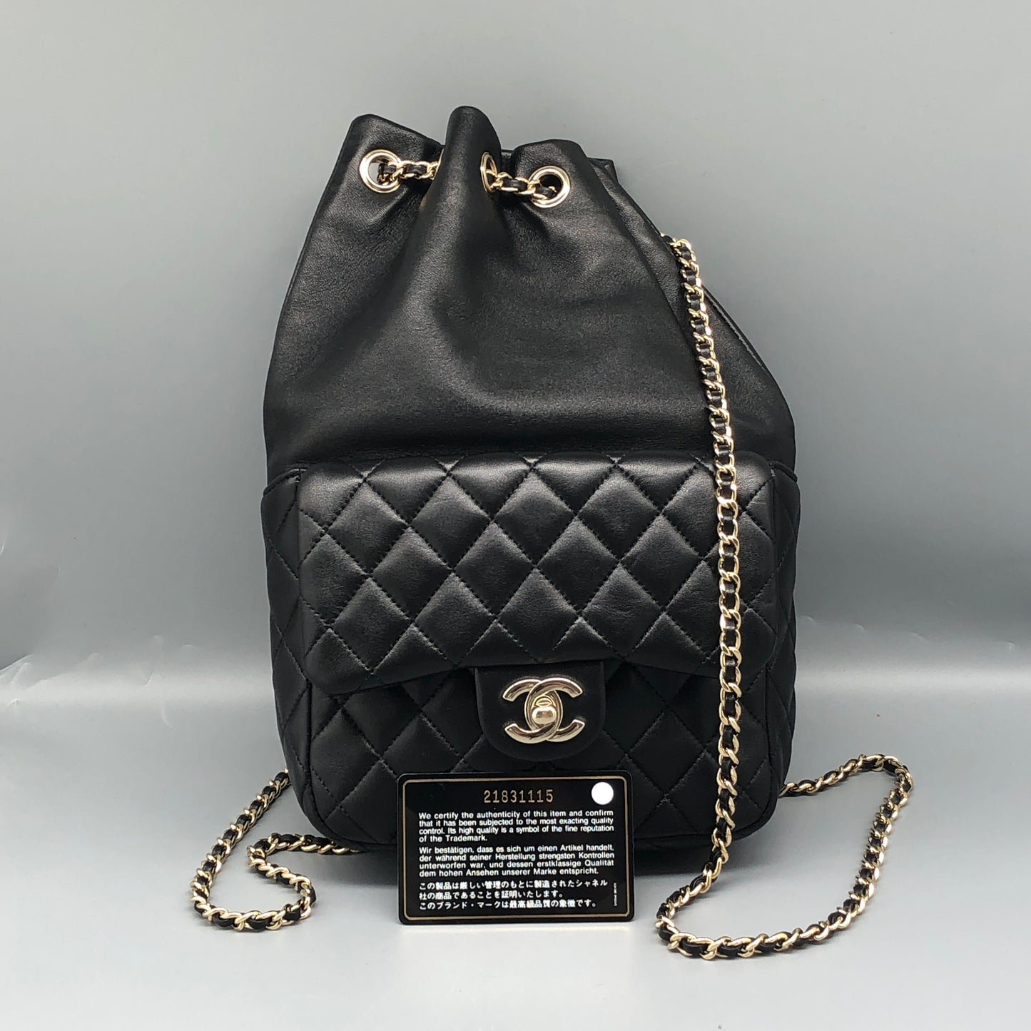 Chanel Lambskin Quilted Small In Seoul Backpack Bag Black