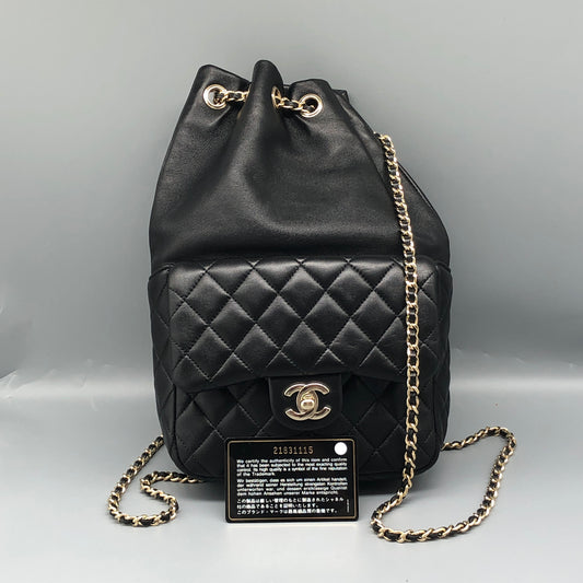 Chanel Lambskin Quilted Small In Seoul Backpack Bag Black