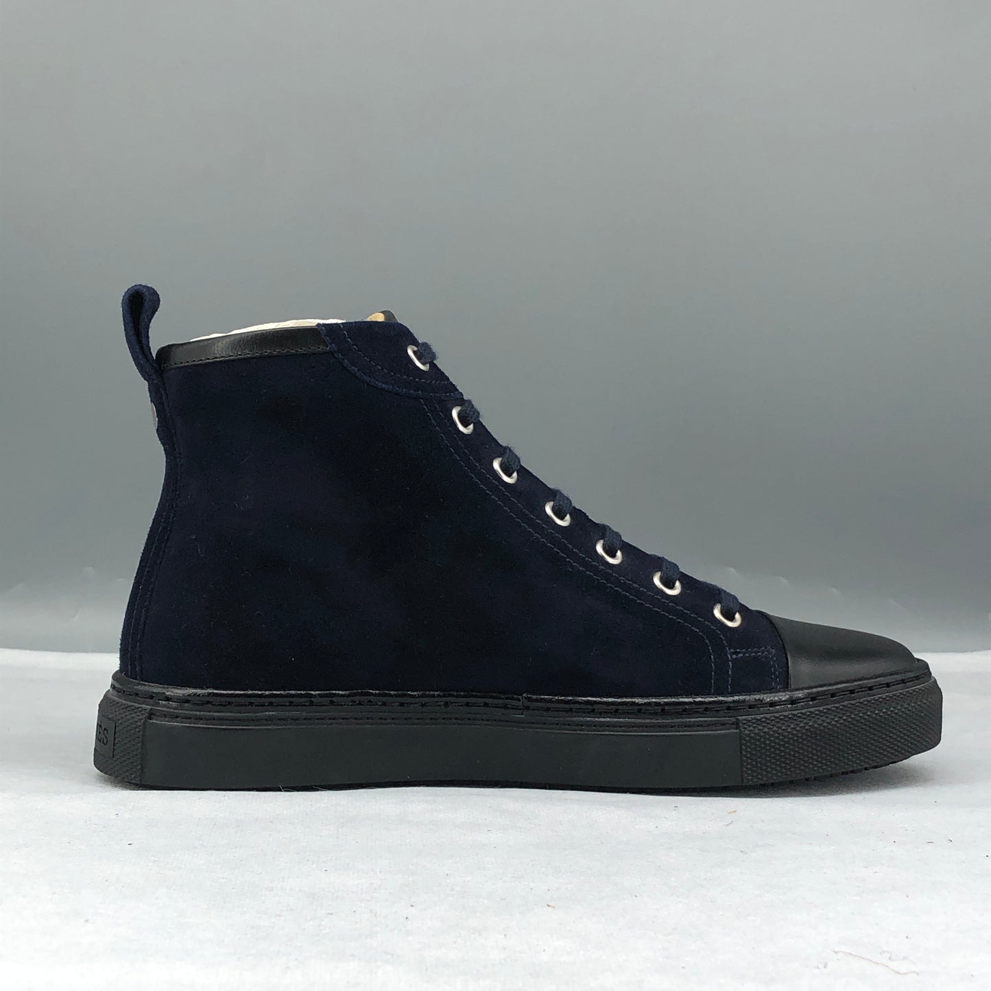 Hermes Women's Suede High Top Casual Sneakers Size 37 Navy Blue