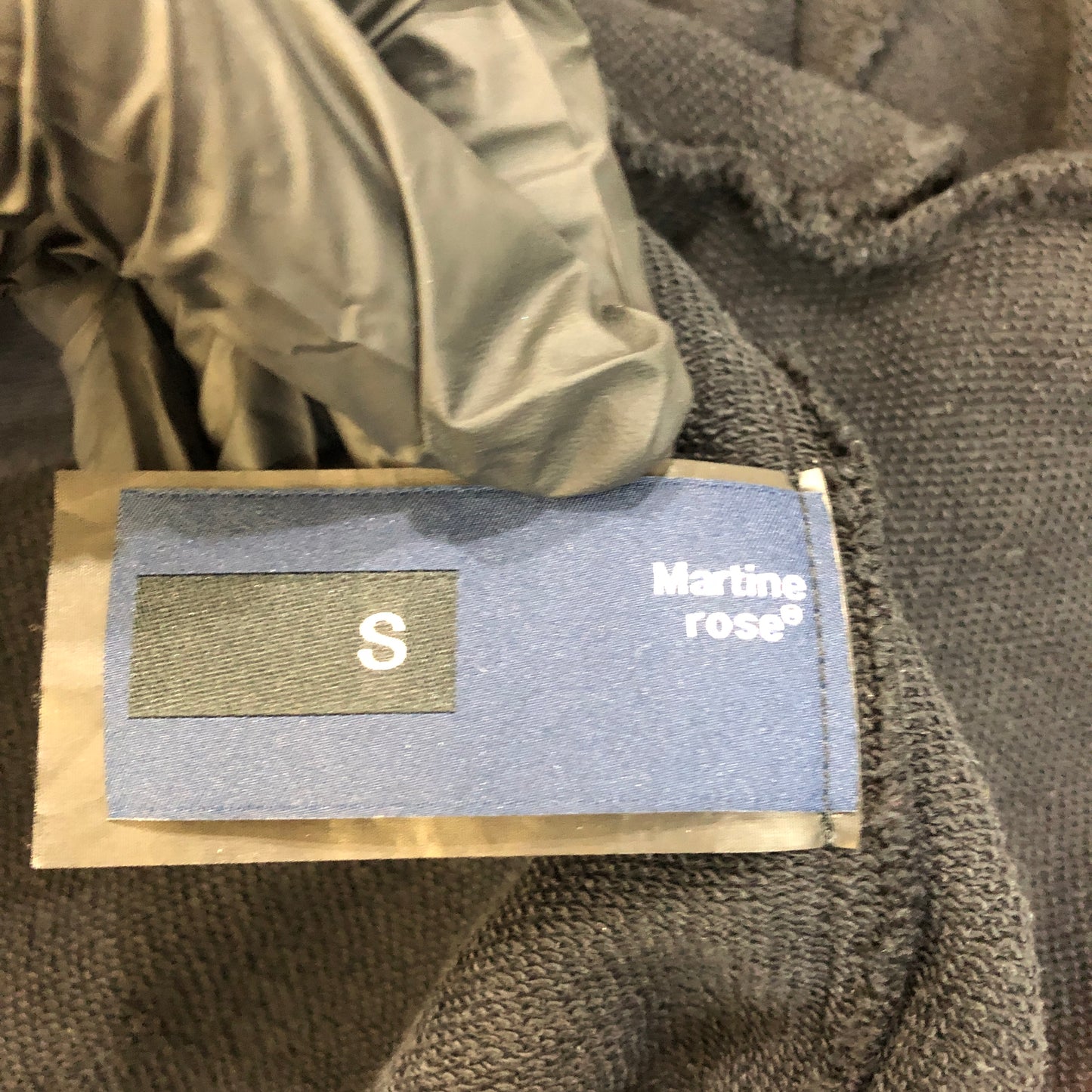 Martine Rose Logo Half-Zip Cropped Hoodie S Black