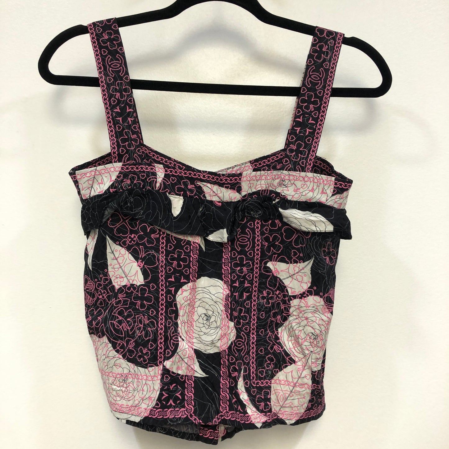 Chanel Camellia Print Corset Top Size 36
