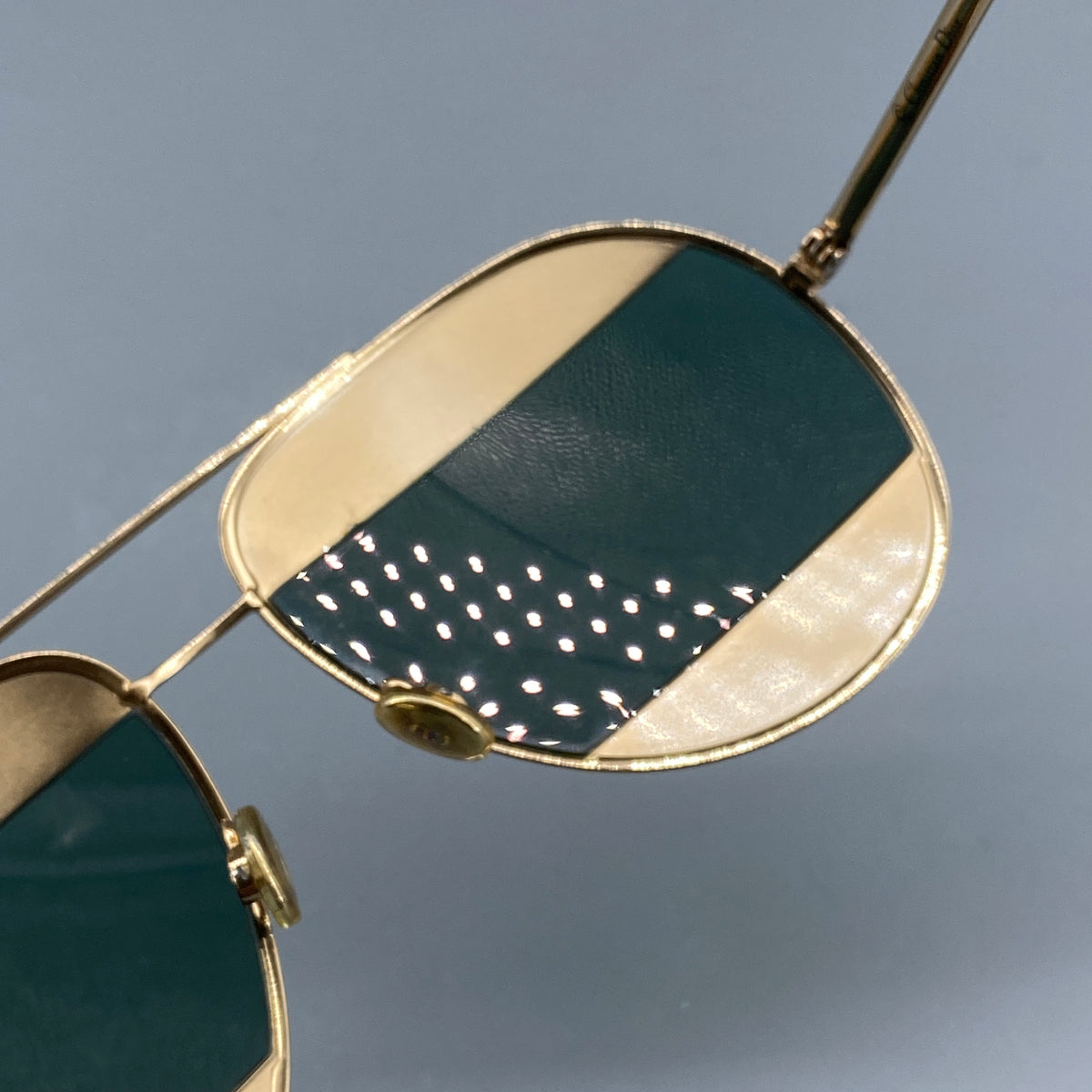 Christian Dior Aviator Sunglasses Gold Tone Frame