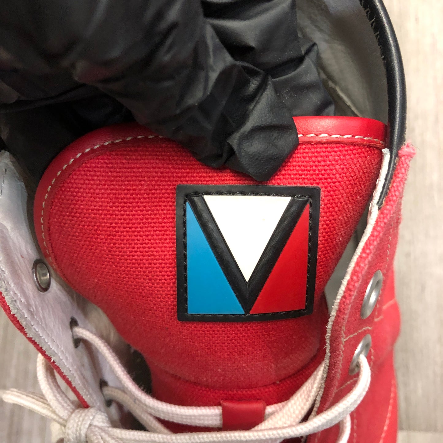 Louis Vuitton Men's Red & White High-Top Sneakers Size 9.5