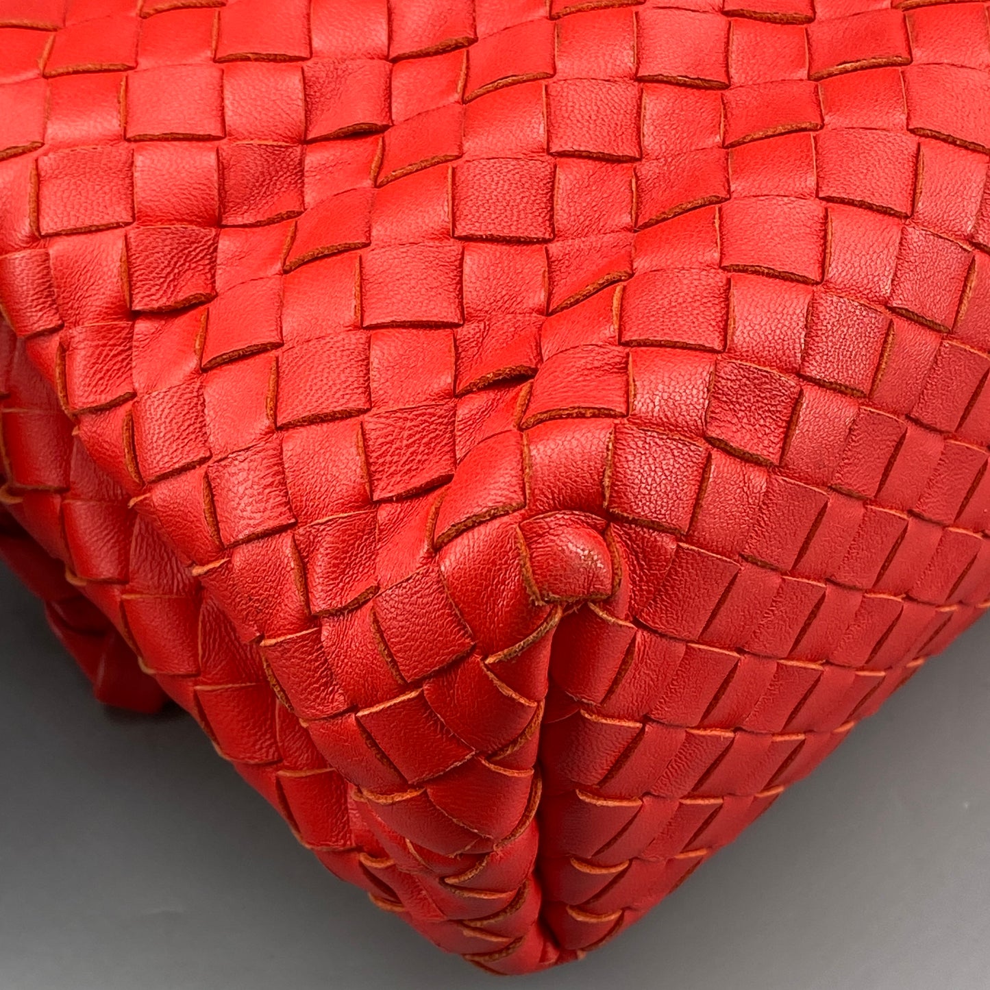 Bottega Veneta Olimpia Medium Red Intrecciato Leather Bag
